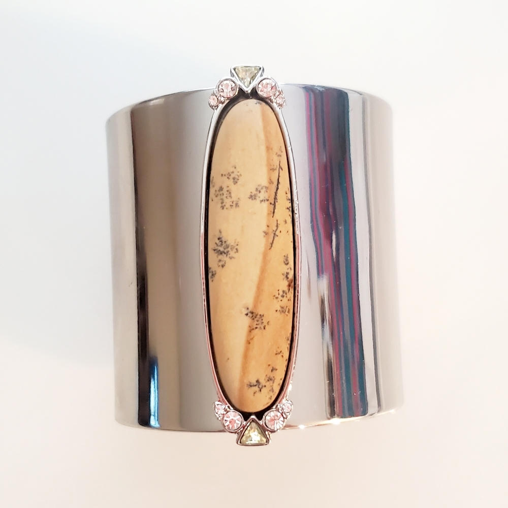 NWT WHBM silver cuff bracelet with stone